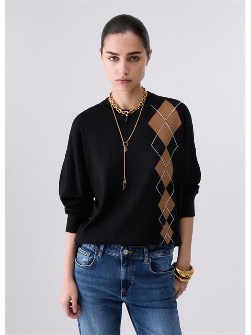 Maglia con intarsio geometrico